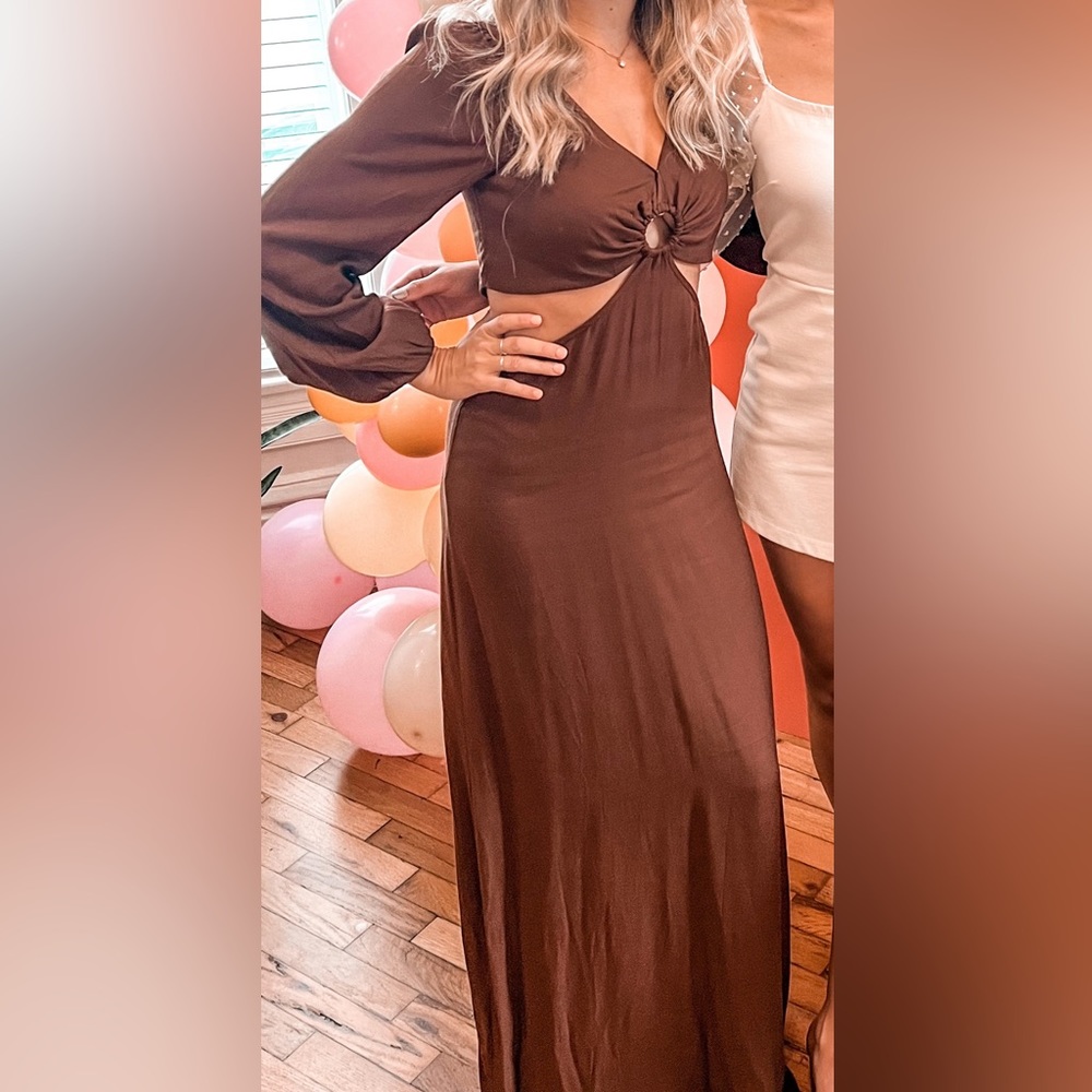 Brown cutout Maxi dress